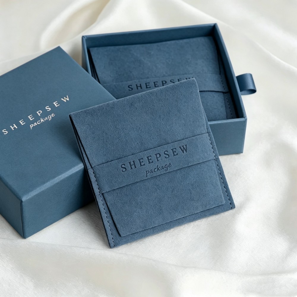 Luxury Bags No Logo - 50pcs 9*9*3.5cm Custom Logo Dusty Blue
