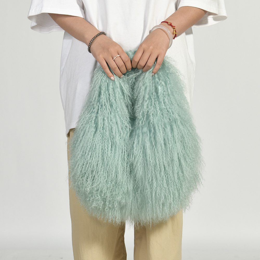 Half Moon Bag Suede - Jxwatcher Real Mongolian Sheep Fur Bags