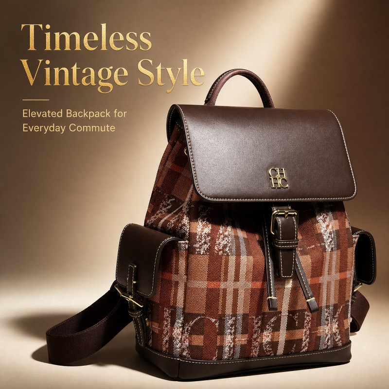 Luxury Bags - CHHC Fashion Color Block Backpack Dating